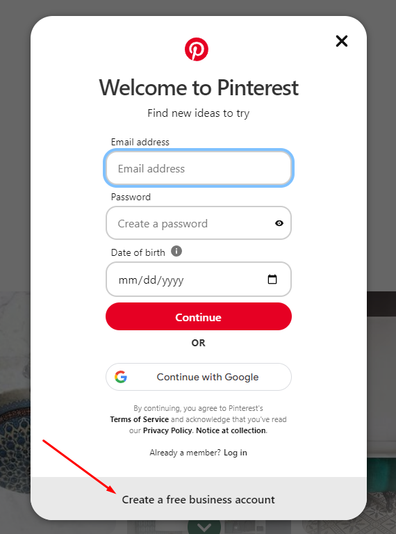 Pinterest - Business Account